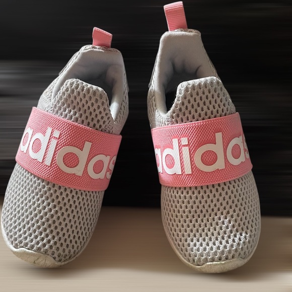 Adidas Girls Sneakers - Light Gray and Pink - Picture 3 of 10